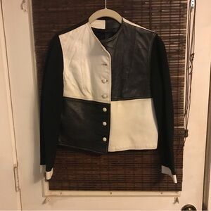 Vintage cropped Leather button up Jacket